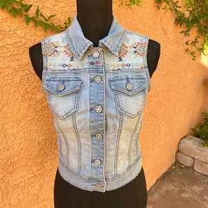 Denim Jacket w/Southwest Embroidery